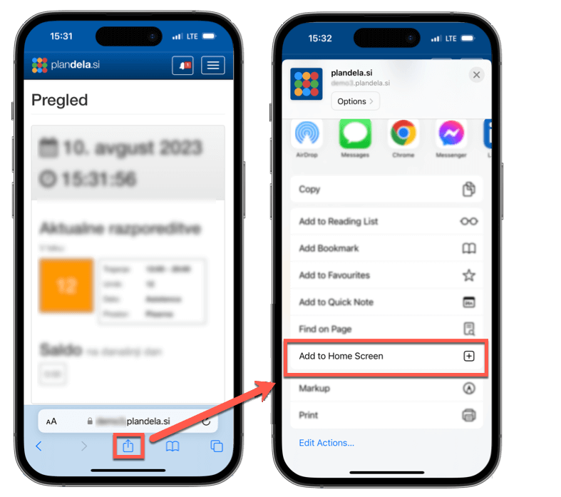 Namestitev Moderne spletne aplikacije(MSA): iOS