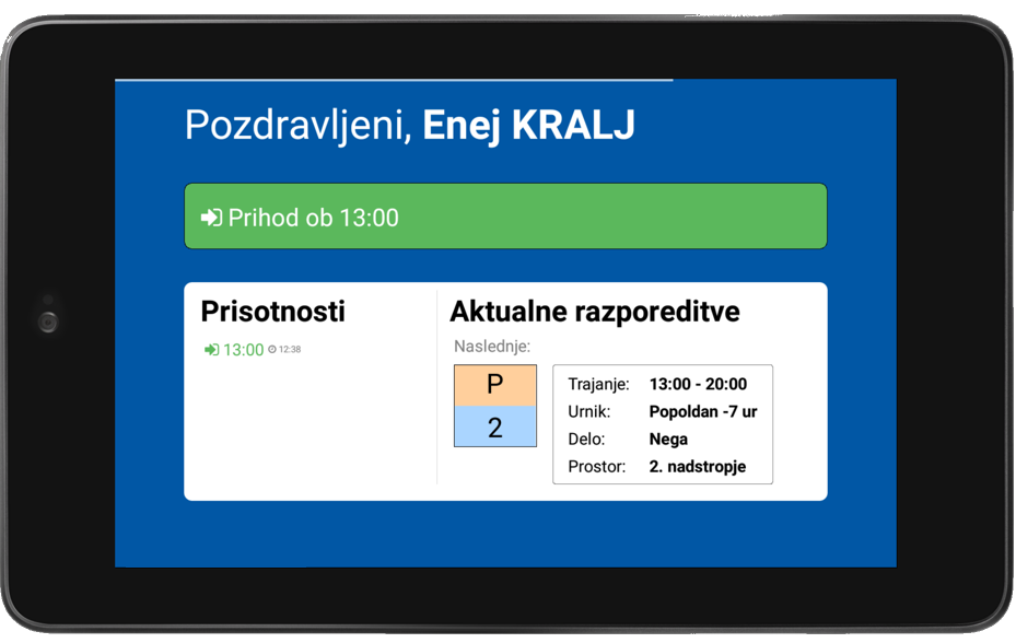 Trenutne registracije in razporeditve